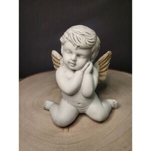 Angel Figurine Cherub Cupid 4" Hollow‎ Ceramic Garden Decor Statue Figure